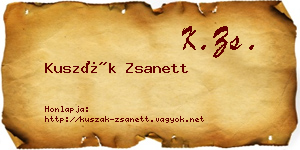 Kuszák Zsanett névjegykártya